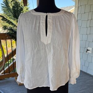 Velvet by Graham & Spencer | Linen Blend Embroidered Blouse